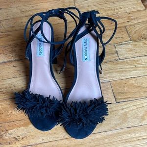 Black Fringe Sandal